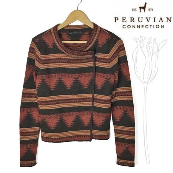 Peruvian Connection Sweaters - Peruvian Connection Left Bank Knit Sweater Jacket